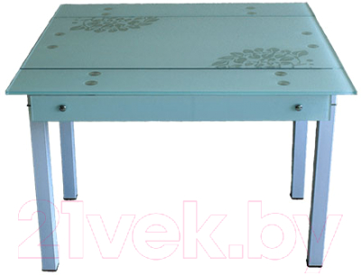 Обеденный стол Баобаб В07 (белый с цветами)