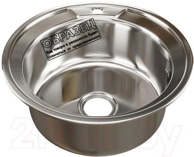 Мойка кухонная Mixline Круг 532307 (декор, с сифоном) - фото