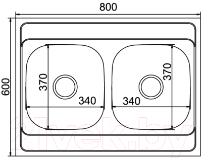 Мойка кухонная Mixline 528171 (с сифоном)