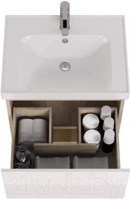 Тумба под умывальник Dreja Perfecto 60 / 99.0811 (дуб эврика/белый глянец)