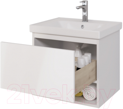 Тумба под умывальник Dreja Perfecto 60 / 99.0806 (белый глянец)