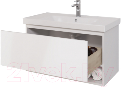 Тумба под умывальник Dreja Perfecto 90 / 99.0808 (белый глянец)