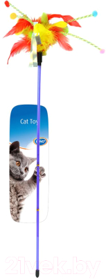 Игрушка для кошек Duvo Plus Удочка с перьями / 1717032/DV