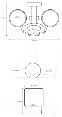 Набор стаканов для зубной щетки и пасты Bemeta Omega 104110042
