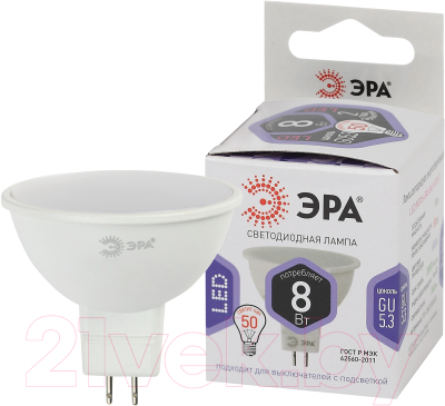 Лампа ЭРА LED MR16-8W-860-GU5.3 / Б0049071