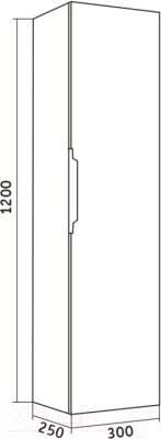 Шкаф-полупенал для ванной Grossman Кросс 30 / 303006