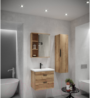 Шкаф с зеркалом для ванной Grossman Форта 60 / 206003