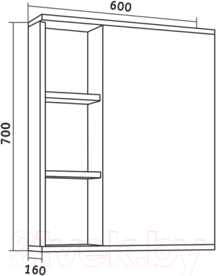 Шкаф с зеркалом для ванной Grossman Форта 60 / 206003