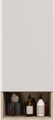 Шкаф-полупенал для ванной Dreja Perfecto / 99.0815 (дуб эврика/белый глянец)