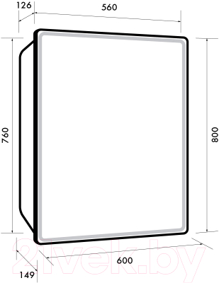Шкаф с зеркалом для ванной Dreja Point / 99.9032 (белый)