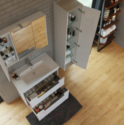 Шкаф-пенал для ванной Dreja Prime / 99.9303 (белый глянец)