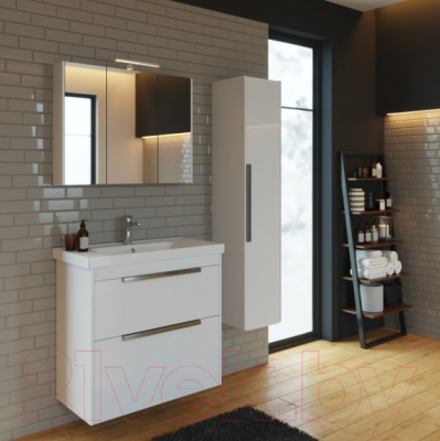 Шкаф-пенал для ванной Dreja Prime / 99.9303 (белый глянец)