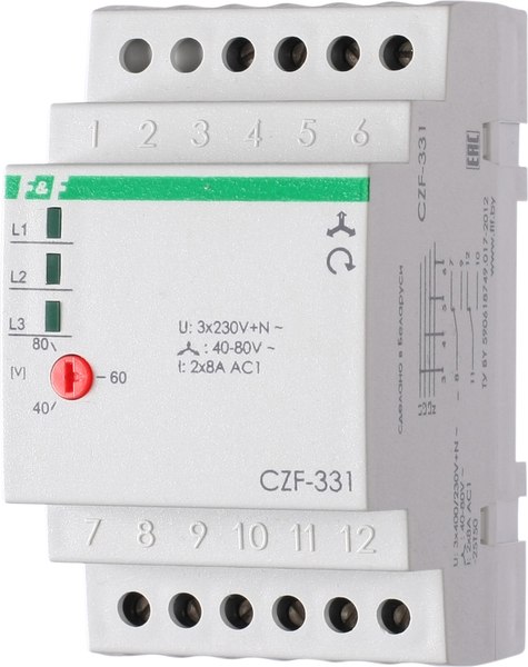 Реле контроля фаз Евроавтоматика CZF-331 / EA04.001.008 - фото