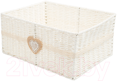 Корзина Natural House Сердечко 300x230x150 / EW-60 M (белый) - фото
