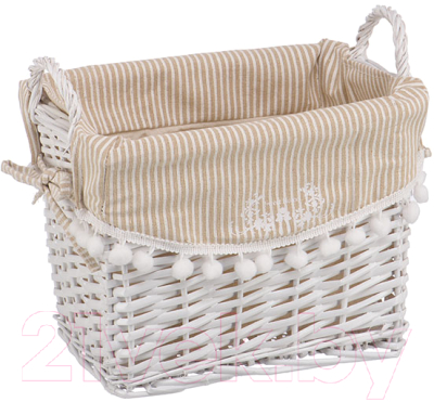 Корзина Natural House Колокольчик 290x190x220 / EW-40 S (белый) - фото