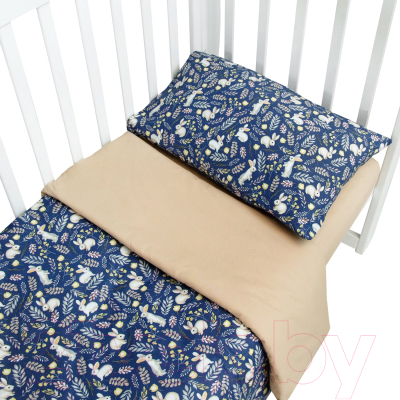 Комплект постельный для малышей Amarobaby Зайчики / AMARO-3003-ZSi