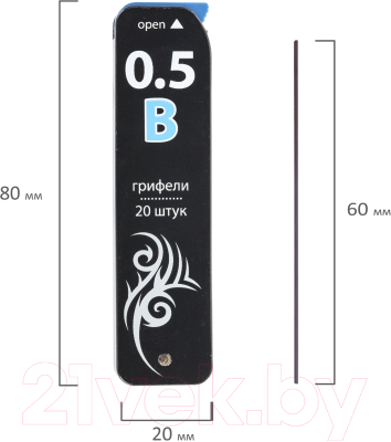 Набор грифелей для карандаша Brauberg Hi-Polymer / 180449