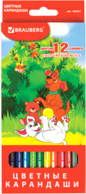 Набор цветных карандашей Brauberg My Lovely Dogs / 180531 - фото