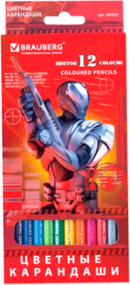Набор цветных карандашей Brauberg Star Patrol / 180532 - фото