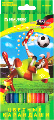 Набор цветных карандашей Brauberg Football Match / 180534 - фото