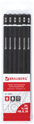 Набор простых карандашей Brauberg Touch Line / 180650 - фото