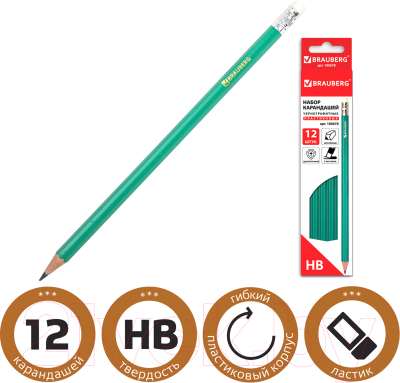 Набор простых карандашей Brauberg 180678