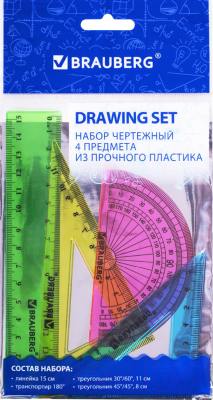 Набор для черчения Brauberg Crystal / 210295 - фото