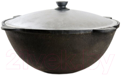 Казан Chugun Invest Узбекский с алюминиевой крышкой (6л, круглое дно) - фото