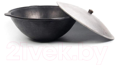 Казан Chugun Invest Узбекский с алюминиевой крышкой (8л, круглое дно)