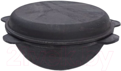 Казан Chugun Invest Узбекский с крышкой-сковородкой (12л, круглое дно) - фото