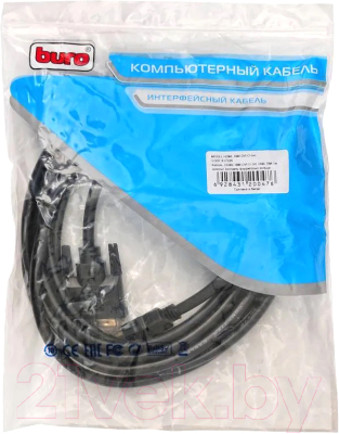 Кабель Buro HDMI-19M-DVI-D-5M