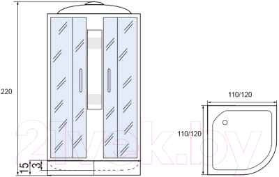 Душевая кабина Мономах 120/120/15 С МЗ