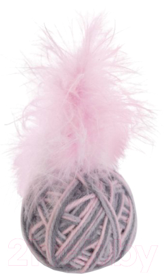 Игрушка для кошек Beeztees Ming Мяч шерстяной с пером / 440687 - фото