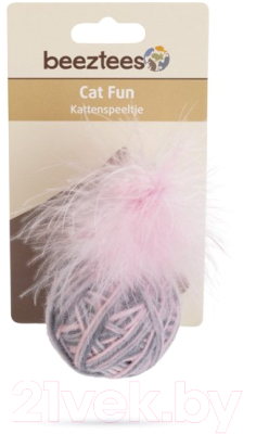 Игрушка для кошек Beeztees Ming Мяч шерстяной с пером / 440687