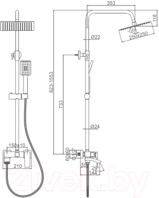 Душевая система Ledeme L2478