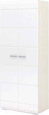 Шкаф Стендмебель Симба двухстворчатый (белый глянец/дуб белфорт) - фото