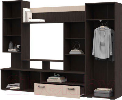 Стенка Стендмебель Сиена (дуб белфорт/венге)