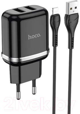 Зарядное устройство сетевое Hoco N4 + кабель AM-8pin Lightning / 6931474731012 - фото