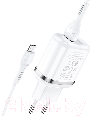 Зарядное устройство сетевое Hoco N4 + кабель AM-microBM / 6931474731043