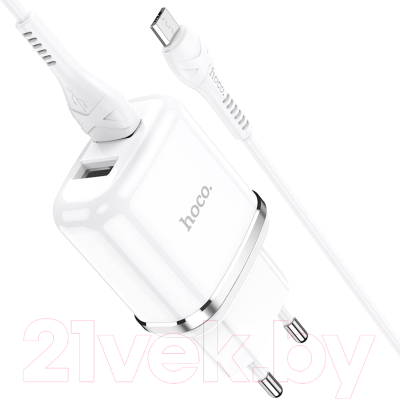 Зарядное устройство сетевое Hoco N4 + кабель AM-microBM / 6931474731043