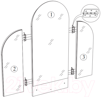 Зеркало Стендмебель Басса ЗР-552 трельяжное (венге)