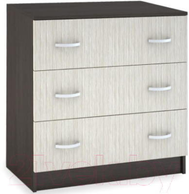 Комод Стендмебель Басса КМ-551-М 3 ящика (дуб белфорт/венге) - фото