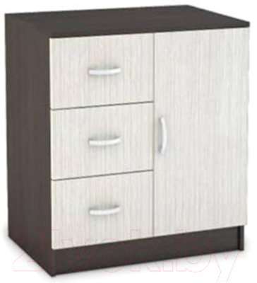 Тумба Стендмебель Басса КМ-553-М 3 ящика 1 створка (дуб белфорт/венге) - фото