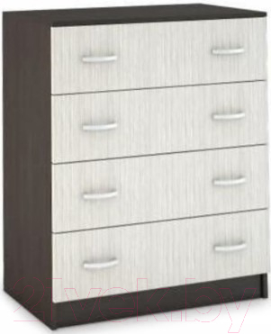 Комод Стендмебель Басса КМ-554 4 ящика (дуб белфорт/венге) - фото