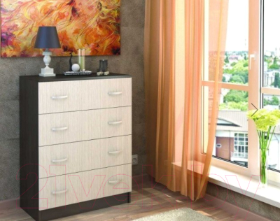 Комод Стендмебель Басса КМ-554 4 ящика (дуб белфорт/венге)