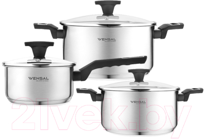Набор кастрюль Vensal Velours Noir / VS1503 - фото