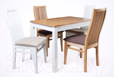 Обеденный стол ТехКомПро Жасмин 80x120-160 / 121033 (дуб/тон2/тон подстолья 1)