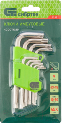 Набор ключей СибрТех Tamper-Torx 12321