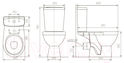 Унитаз напольный Rosa Рио