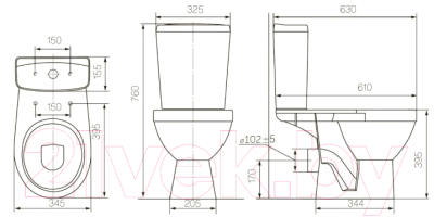 Унитаз напольный Rosa Рио